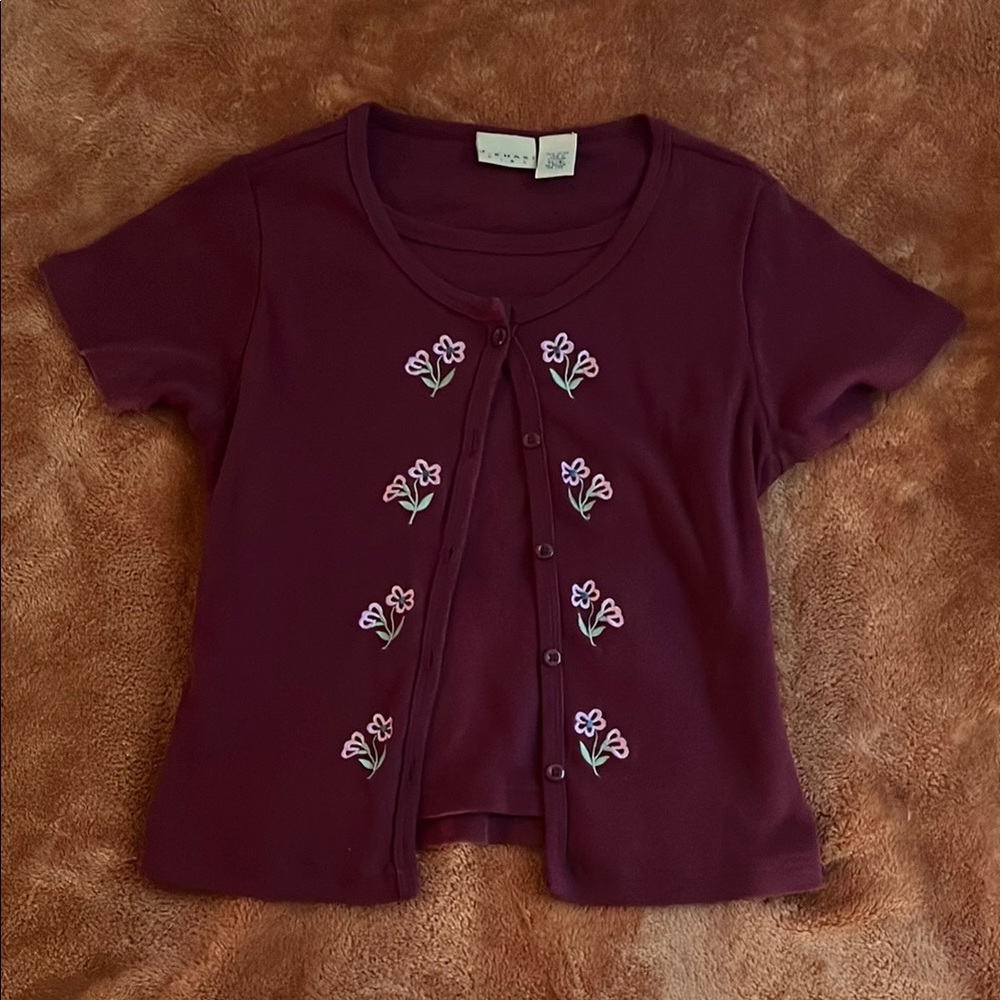 Vintage Inspired Floral Embroidered Cardigan Set